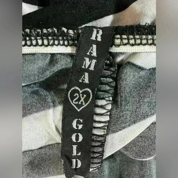 Plus Size 2XL Maxi Skirt with fold over waist  Black White Print - Picture 6 of 6